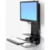 Ergotron Sit-Stand Vertical Lift, Patient Room - Mounting Kit (Wrist Rest, Mouse Holder, Vertical Adjustment Rail, Barcode Scanner Holder, Keyboard Tray, Monitor Arm, Pull-out Mouse Tray)