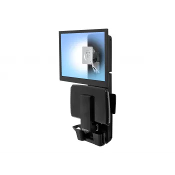 Ergotron Sit-Stand Vertical Lift, Patient Room - Mounting Kit (Wrist Rest, Mouse Holder, Vertical Adjustment Rail, Barcode Scanner Holder, Keyboard Tray, Monitor Arm, Pull-out Mouse Tray)