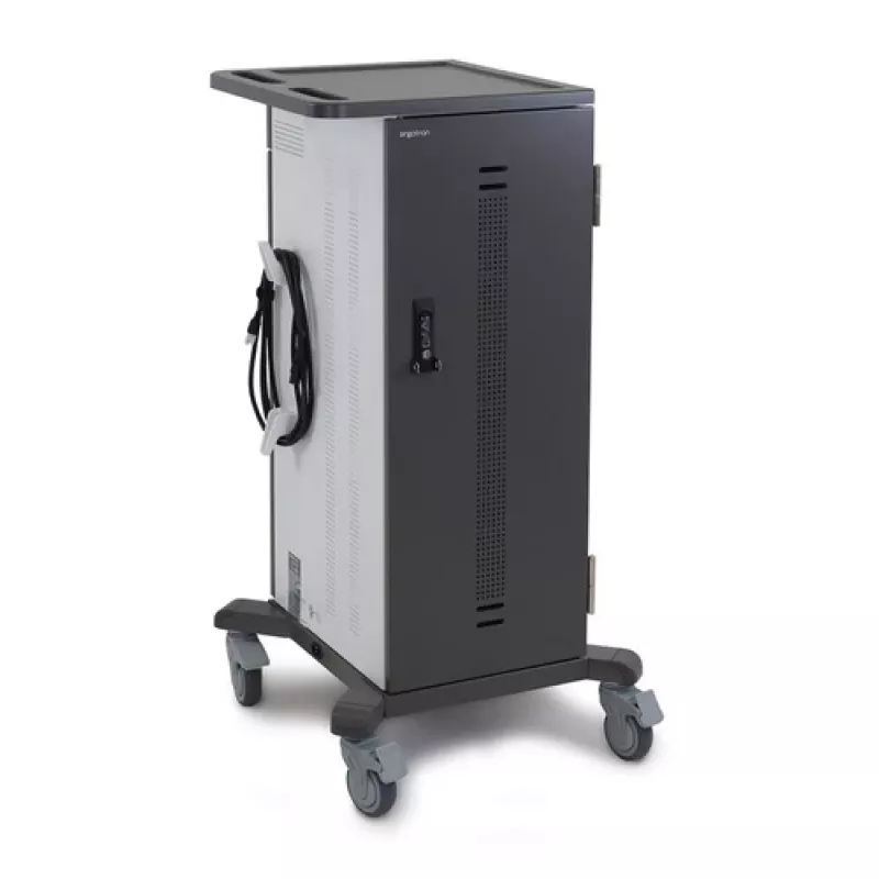 Ergotron YES35 Charging Cart for 35 Devices - Lockable, Grey/White, Up to 13.3 inch Screens