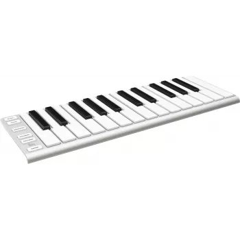 ESI Xkey 25 USB MIDI Controller Keyboard - 25 Velocity-Sensitive Keys, Polyphonic Aftertouch, Brushed Aluminum, Ultra-Slim, Silver