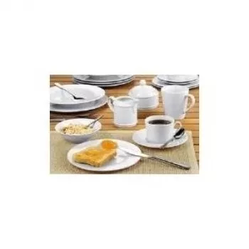 Esmeyer Heike Deep Soup Plate 23 cm, Porcelain, White, Set of 6 433-239