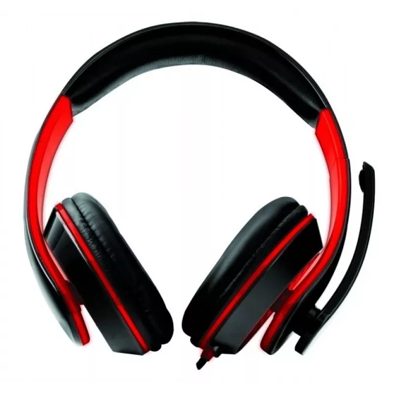 Esperanza EGH300R Wired Gaming Headset with Omnidirectional Boom Microphone, Black/Red