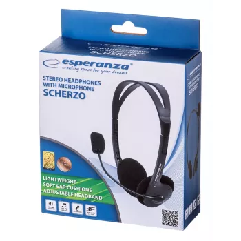 Esperanza EH102 Wired Headset with Microphone - Black
