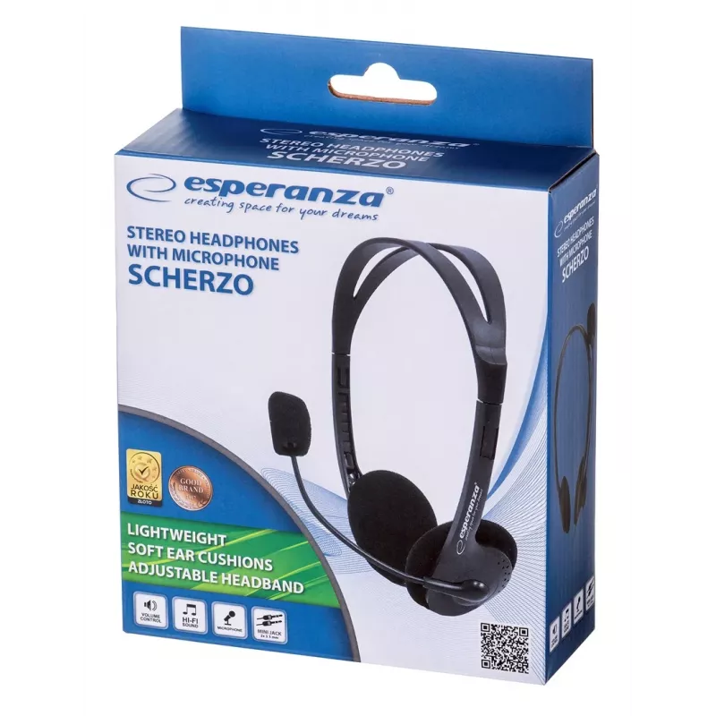 Esperanza EH102 Wired Headset with Microphone - Black