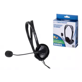 Esperanza EH102 Wired Headset with Microphone - Black