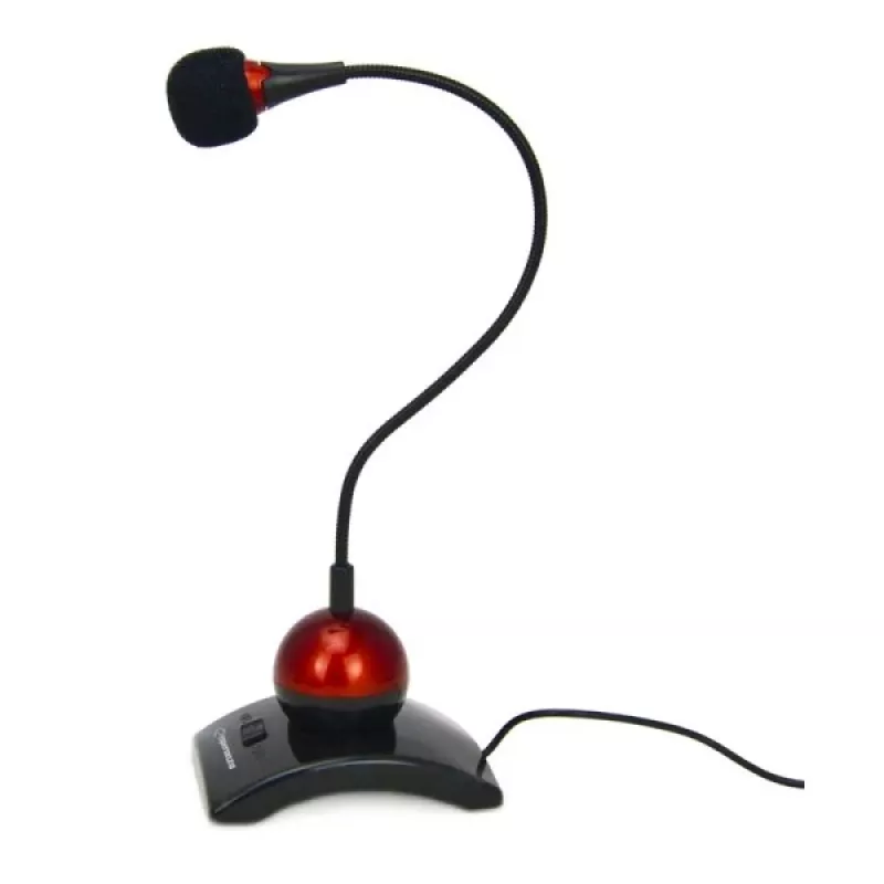 Esperanza EH130 PC Microphone, Condenser, Omnidirectional, 3.5mm Jack, Black/Red