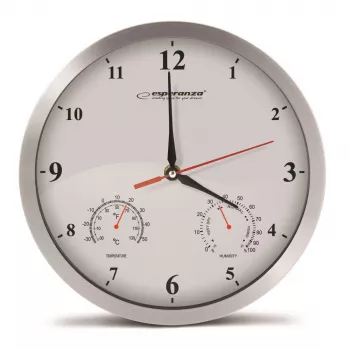 Esperanza EHC008W Mechanical Wall Clock, Round, White