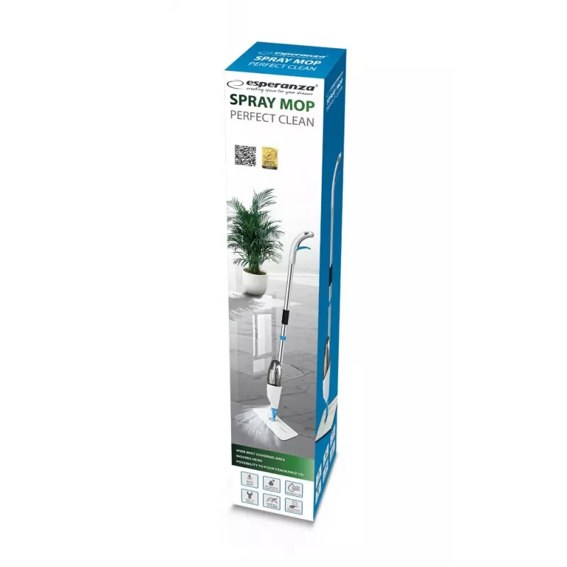 Esperanza EHS002 Flat Mop and Bucket Set with Self-Wringing Double Chamber, Grey/Green