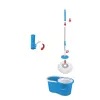 Esperanza EHS005 Rotary Mop System with Spin Wringer, Telescopic Handle, 6L Bucket, 2 Microfiber Heads, Green/Grey