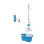 Esperanza EHS005 Rotary Mop System with Spin Wringer, Telescopic Handle, 6L Bucket, 2 Microfiber Heads, Green/Grey