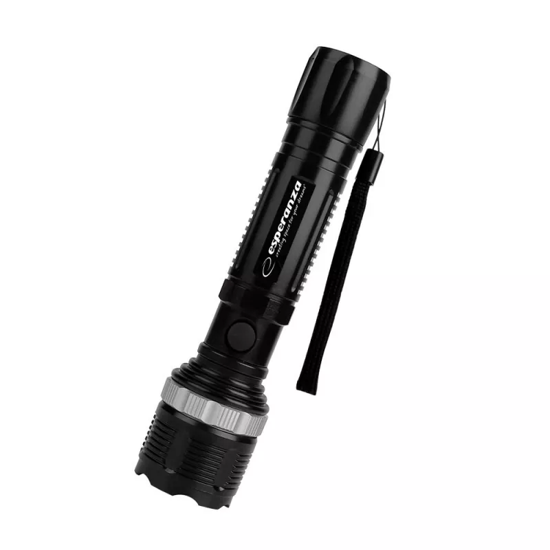 Esperanza Epione L Black Hand Flashlight LED, 80 lm, 100 m Beam, Aluminum, Splash-proof