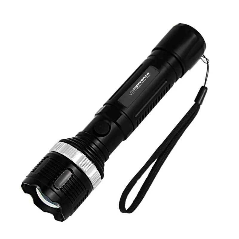 Esperanza Epione L Black Hand Flashlight LED, 80 lm, 100 m Beam, Aluminum, Splash-proof