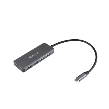 ESTUFF ES623007 USB-C Charging Hub 165W GaN 4-Port Power Delivery Space Gray