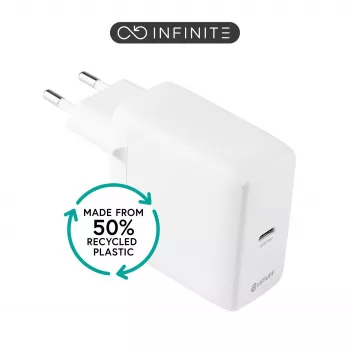 ESTUFF INFINITE (GRS) USB-C Charger 20W PD 3.0 & QC 3.0 Wall Charger, White