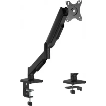 eSTUFF Single Gas Spring Monitor Mount GLB227011 - Desk Clamp & Grommet, 17-32 inch, 2-9kg, VESA 75/100, Black
