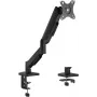 eSTUFF Single Gas Spring Monitor Mount GLB227011 - Desk Clamp & Grommet, 17-32 inch, 2-9kg, VESA 75/100, Black