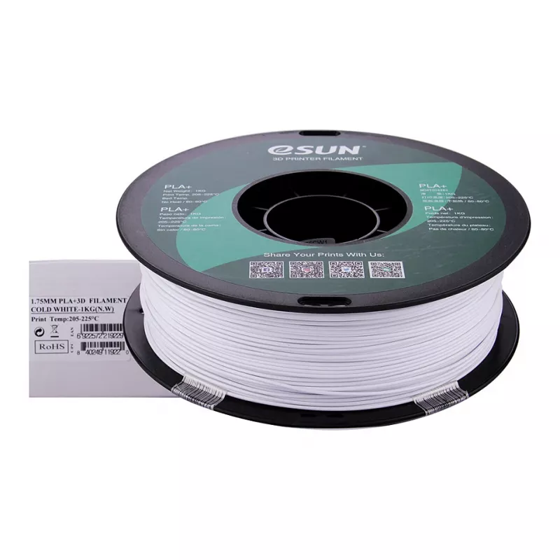 ESUN PLA+ 1.75mm Cold White 1kg 3D Printer Filament