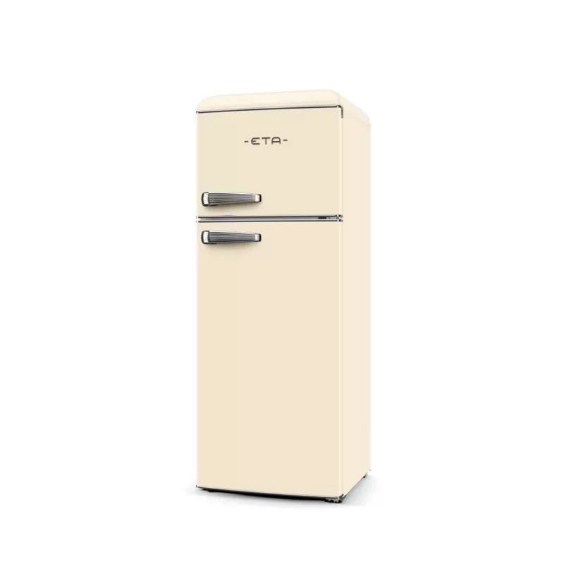 ETA Storio Retro ETA253390040EN Freestanding Top Freezer Fridge-Freezer, 215L Total, Beige, Energy Class E, 38dB
