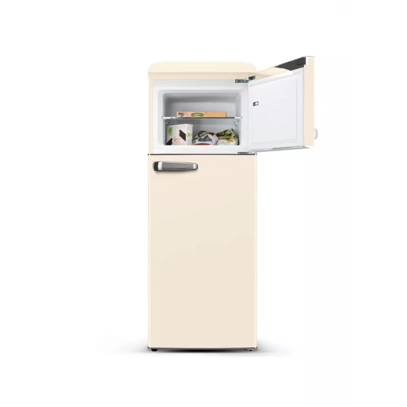 ETA Storio Retro ETA253390040EN Freestanding Top Freezer Fridge-Freezer, 215L Total, Beige, Energy Class E, 38dB