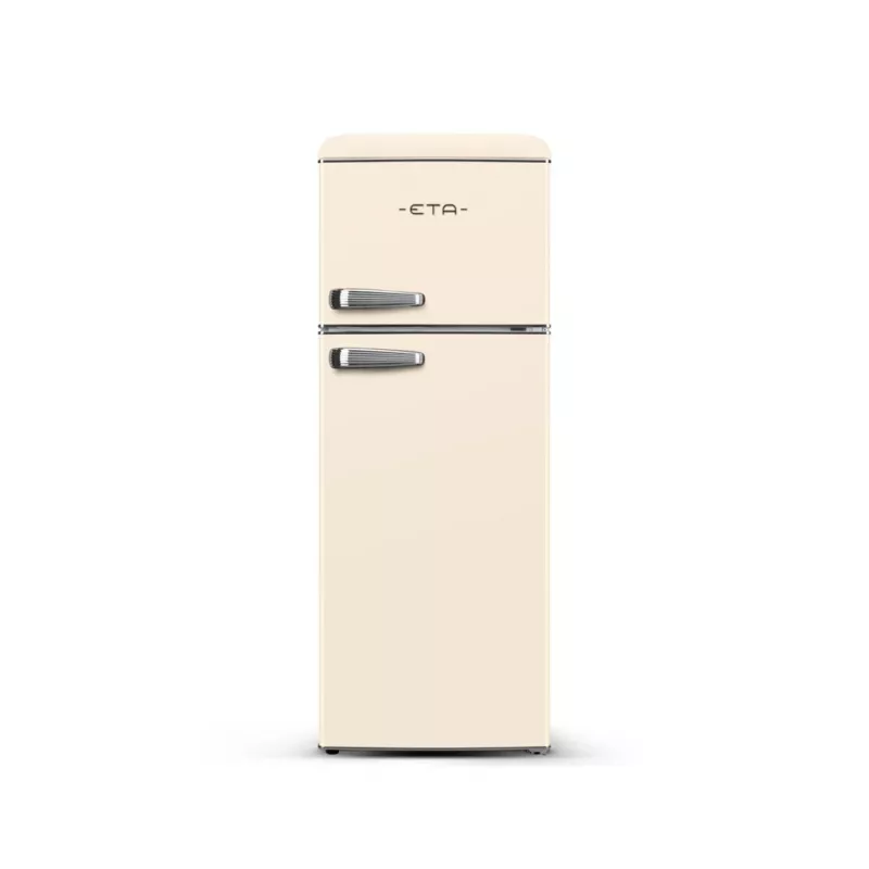 ETA Storio Retro ETA253390040EN Freestanding Top Freezer Fridge-Freezer, 215L Total, Beige, Energy Class E, 38dB