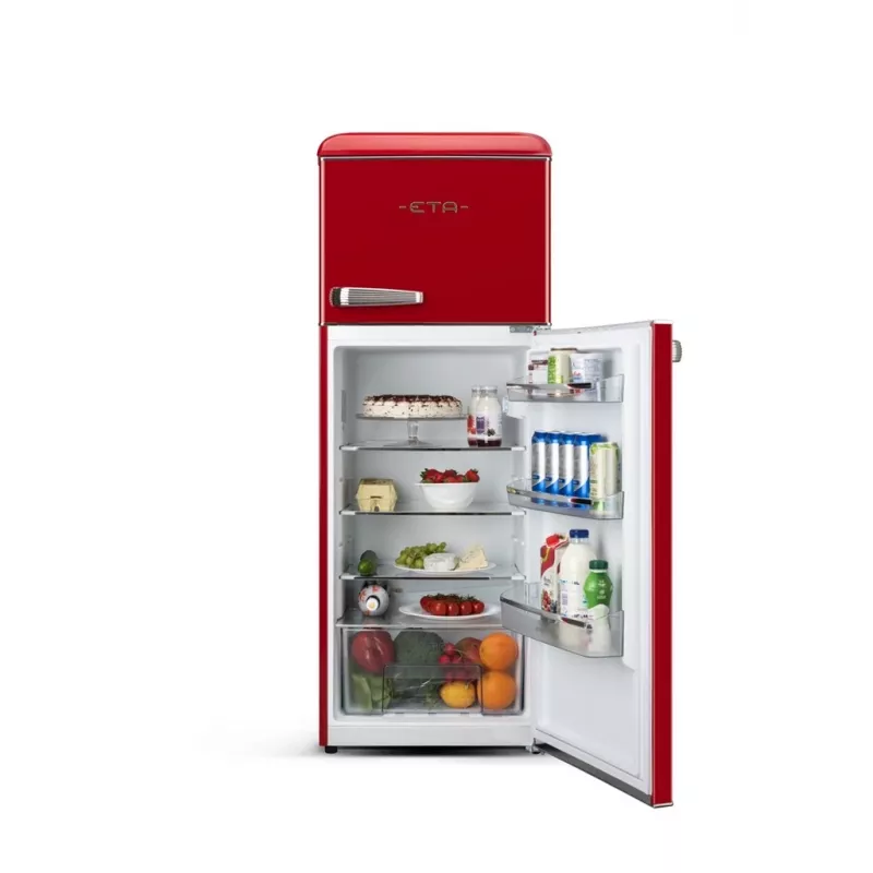ETA Storio Retro Fridge Freezer 215L Freestanding Red Energy Class E