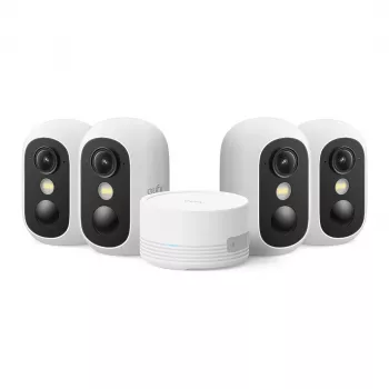 Eufy eufyCam C35 4K Wireless Security Camera with Solar Panel, Color Night Vision, IP67, 8x Zoom, 100dB Siren, White