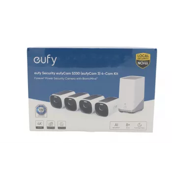 eufy eufyCam S330 4+1 Kit 4K UHD Solar Security Camera System with HomeBase 3