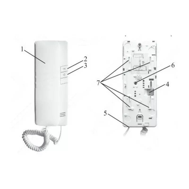 EURA ADA-38A3 4-Wire Analog Intercom Handset for RL-3203H Systems, White