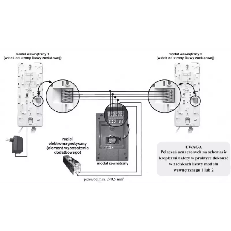 EURA ADA-38A3 4-Wire Analog Intercom Handset for RL-3203H Systems, White