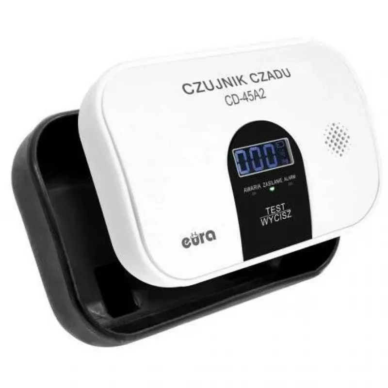 EURA CD-45A2 Freestanding Carbon Monoxide Detector, Battery-Powered, LCD Display
