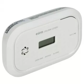 EURA CD-72A2/B Carbon Monoxide Detector with LCD Display, Electrochemical Sensor, 85 dB Alarm, EN 50291-1 Certified