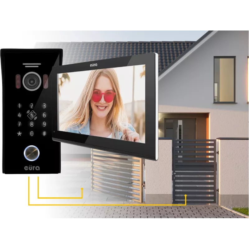 Eura VDP-99C5 Video Door Phone, 7 inch TFT LCD, WiFi, RFID, Tuya Smart, Black