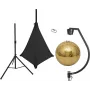 EUROLITE 50cm Gold Mirror Ball Set with Tripod Stand and Black Stretch Cover 20000707