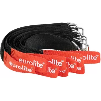 EUROLITE AW-20 Hook-and-Loop Cable Ties 20x180mm Black/Red 10-Pack