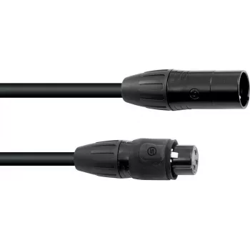 EUROLITE DMX Cable SEC-1 IP65 3-Pin 15m Black for Outdoor Use