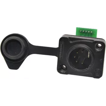 EUROLITE IP XLR Set 5-Pin Male/Female Connectors, IP65, Die-Cast Zinc, Solder Contacts, Black 30208439