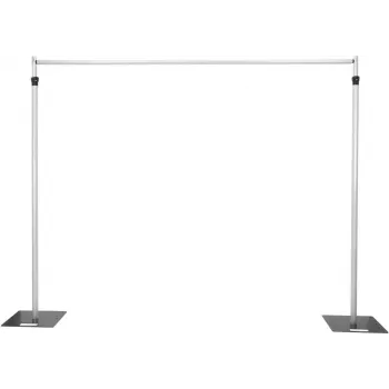 EUROLITE MCS-3148 Mobile Curtain Stand, Telescopic Aluminum, 2.5-4.8m Width, 2.1-3.0m Height, 20kg Load
