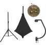 EUROLITE Mirror Ball Set 30cm Gold with Tripod Stand and Black Sail 20000704