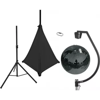 EUROLITE Mirror Ball Set 50cm Black with Stand and Black Sail 20000709