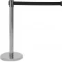 EUROLITE Retractable Belt Barrier with Black Belt, Stainless Steel Post, 2m 80702984