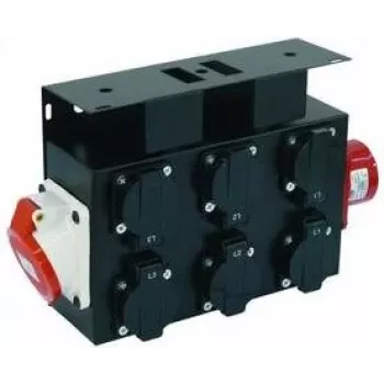Eurolite SB-652X CEE Power Distributor 32A 5-pin 6x Schuko 2x CEE16 IP44 30248340