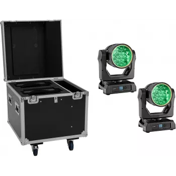 EUROLITE Set 2x LED IP TMH-W285 Hypno Moving-Head Wash IP65 + Flightcase with Wheels