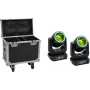 EUROLITE Set 2x LED TMH-B120 Hypno Moving-Head Beam + Flightcase with Wheels
