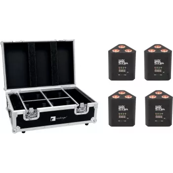 EUROLITE Set 4x AKKU TL-3 QCL RGB+UV Trusslight + Case with Charging Function 20000854
