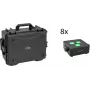 EUROLITE Set 8x AKKU IP Flat Light 3 black IP65 LED Spotlights with Trolley Case