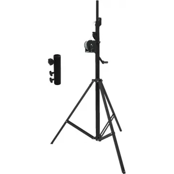 EUROLITE STT-400/85 Crank Stand Set with STV3529 Long Adapter, TÜV/GS Certified, Black 20000328