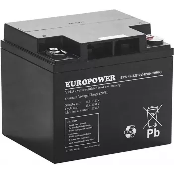 Europower AGM Battery EPS Series 12V 42Ah (8-12 Year Lifespan)