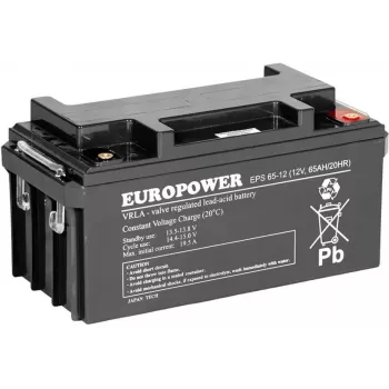 Europower AGM Battery EPS Series 12V 65Ah (8-12 Years Design Life)