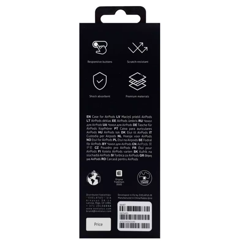 Evelatus Apple AirPods Case EAC04 Dark Gray