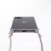 Evelatus Apple iPhone 11 Pro Silicone Transparent with Necklace TPU Strap Silver